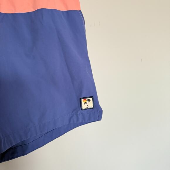 Marine Layer Men Laird Swim Trunks Medium Inseam 5" Drawstring Colorblock Beach - Picture 2 of 6